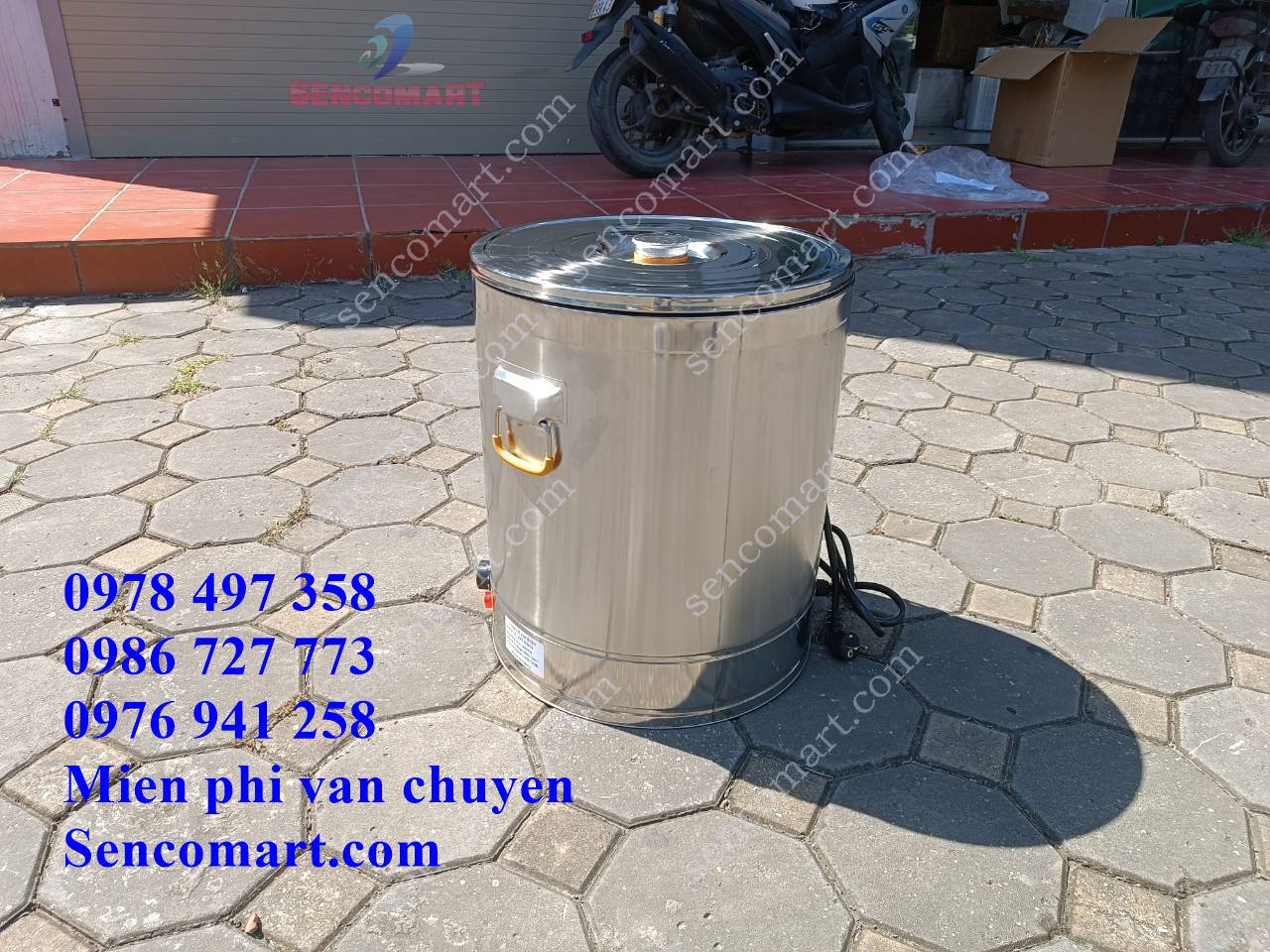 Nồi nấu cám lợn 50 lít full inox 304