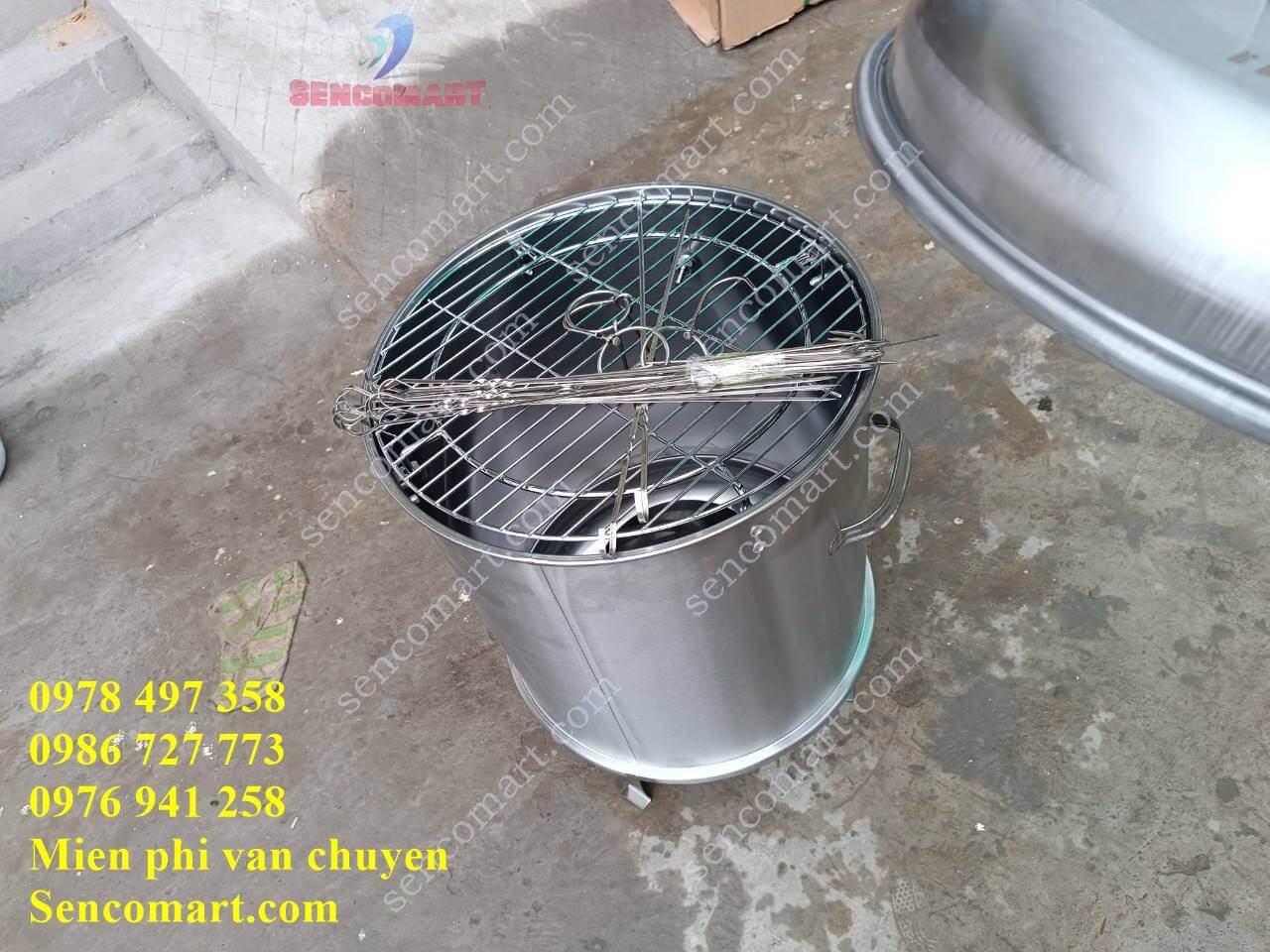 Lu nướng gà inox phi 40