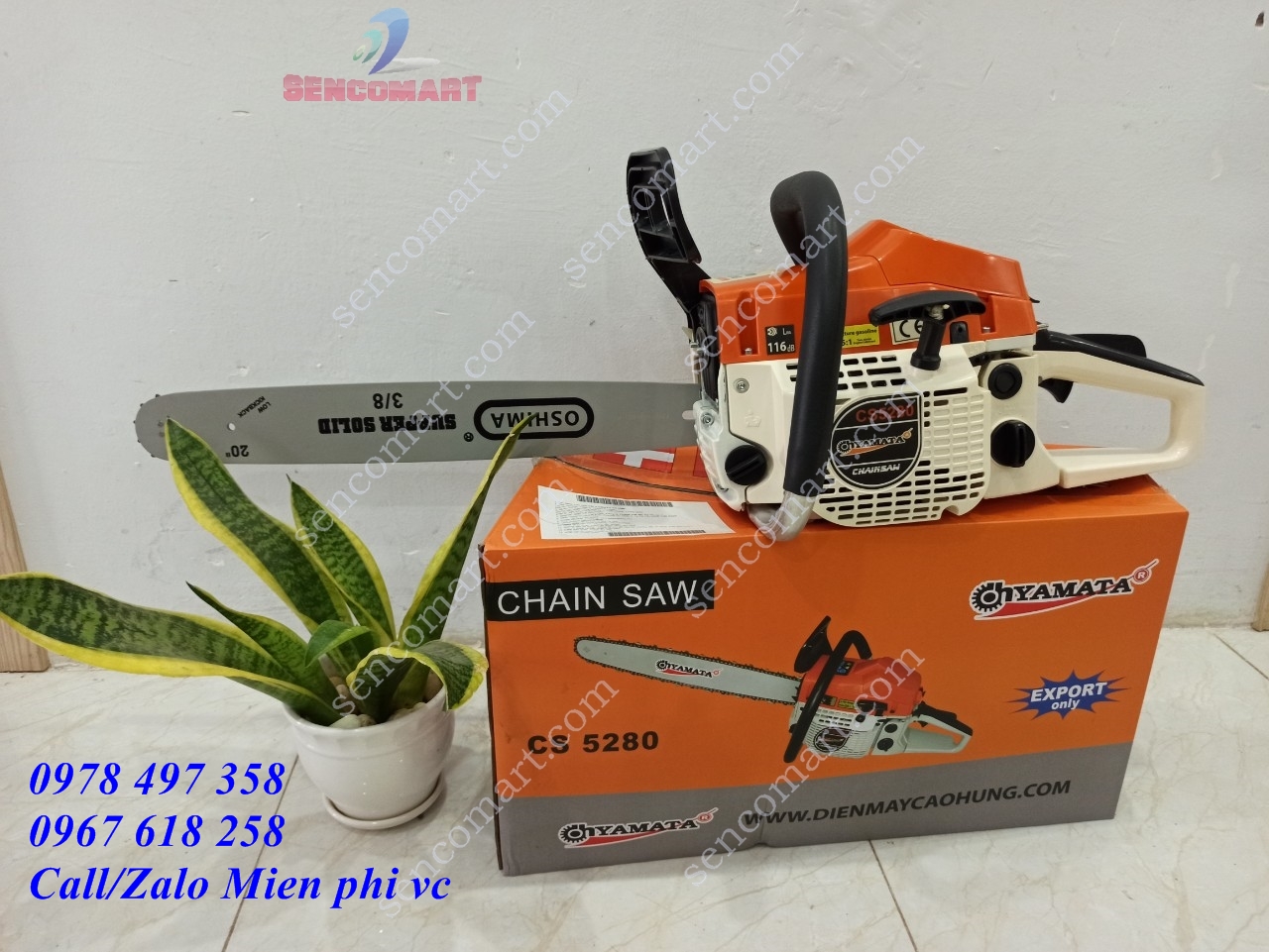 Máy cưa xích Oshima Yamata Cs 5280, máy cưa gỗ 2 thì siêu khỏe