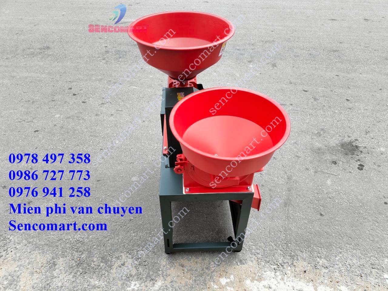 Máy xát gạo Hoàng Anh 5555 mẫu vip, màu đỏ