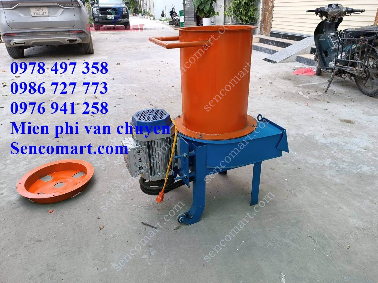 Máy xay xơ dừa dây curoa, động cơ 3,5kw (4,7HP) 100% dây đồng