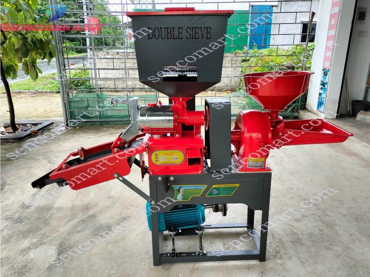 Máy xát gạo nghiền bột Hoàng Đế SC1000 có lọc rơm rạ, lọc sạn lớn bé thế hệ mới