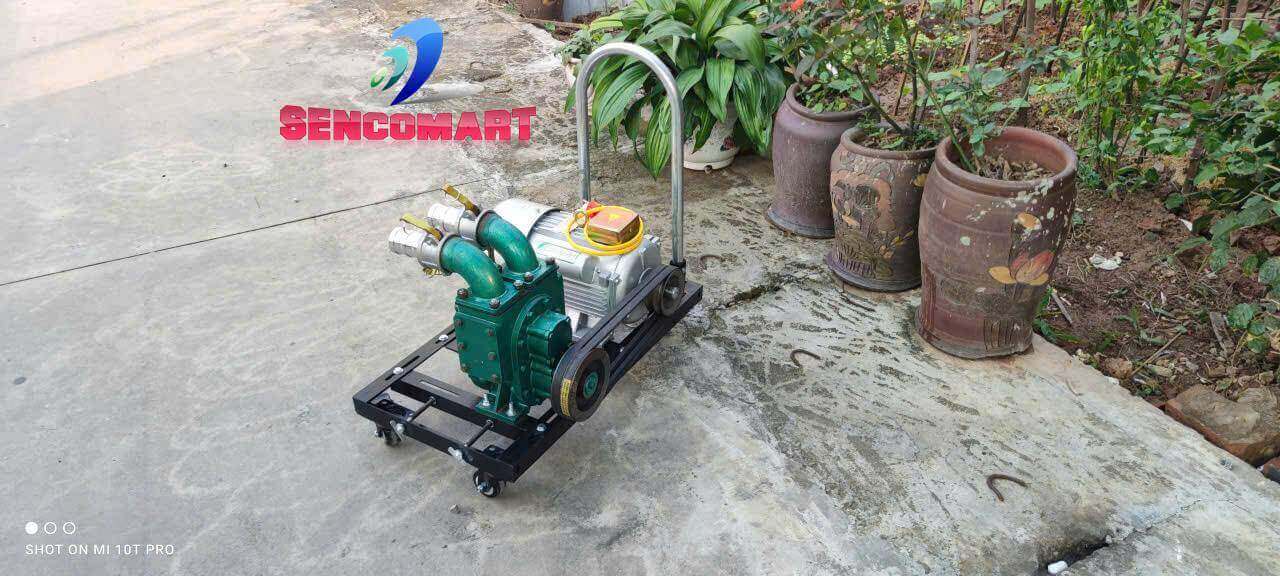 Bơm bùn đặc chuyên dụng: Công suất 3.5kW, điện 1 pha, họng 50, tua chậm.