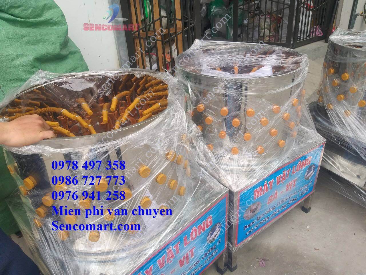 Máy vặt lông gà phi 50, buli đôi 2 dây curoa