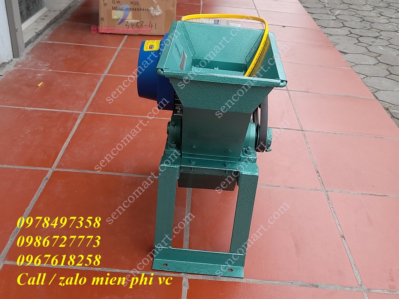 Máy xay bột nghệ tươi tại Sencomart, động cơ 1,1kw 100% dây đồng