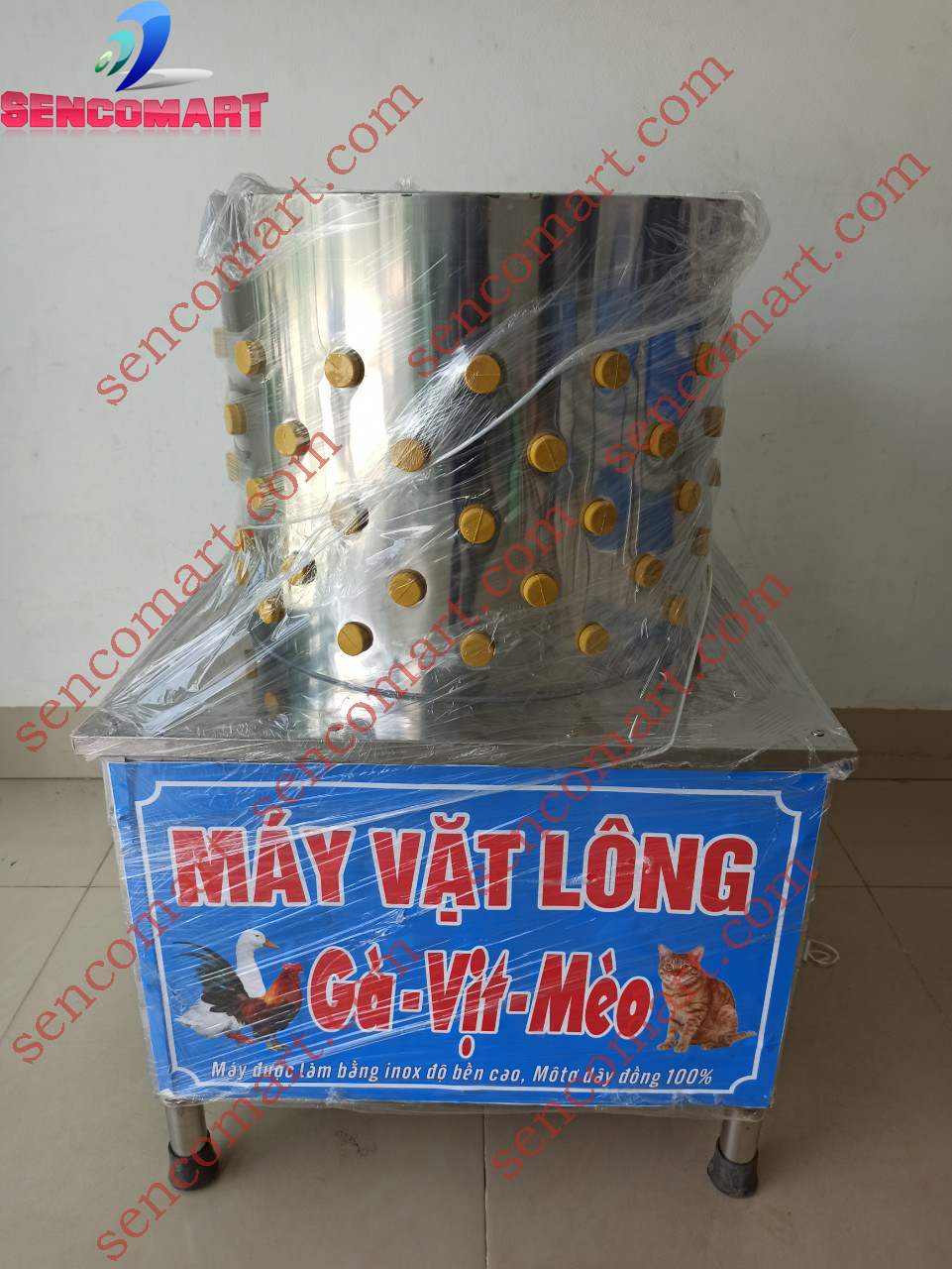 Máy vặt lông gà vịt Inox Phi 60