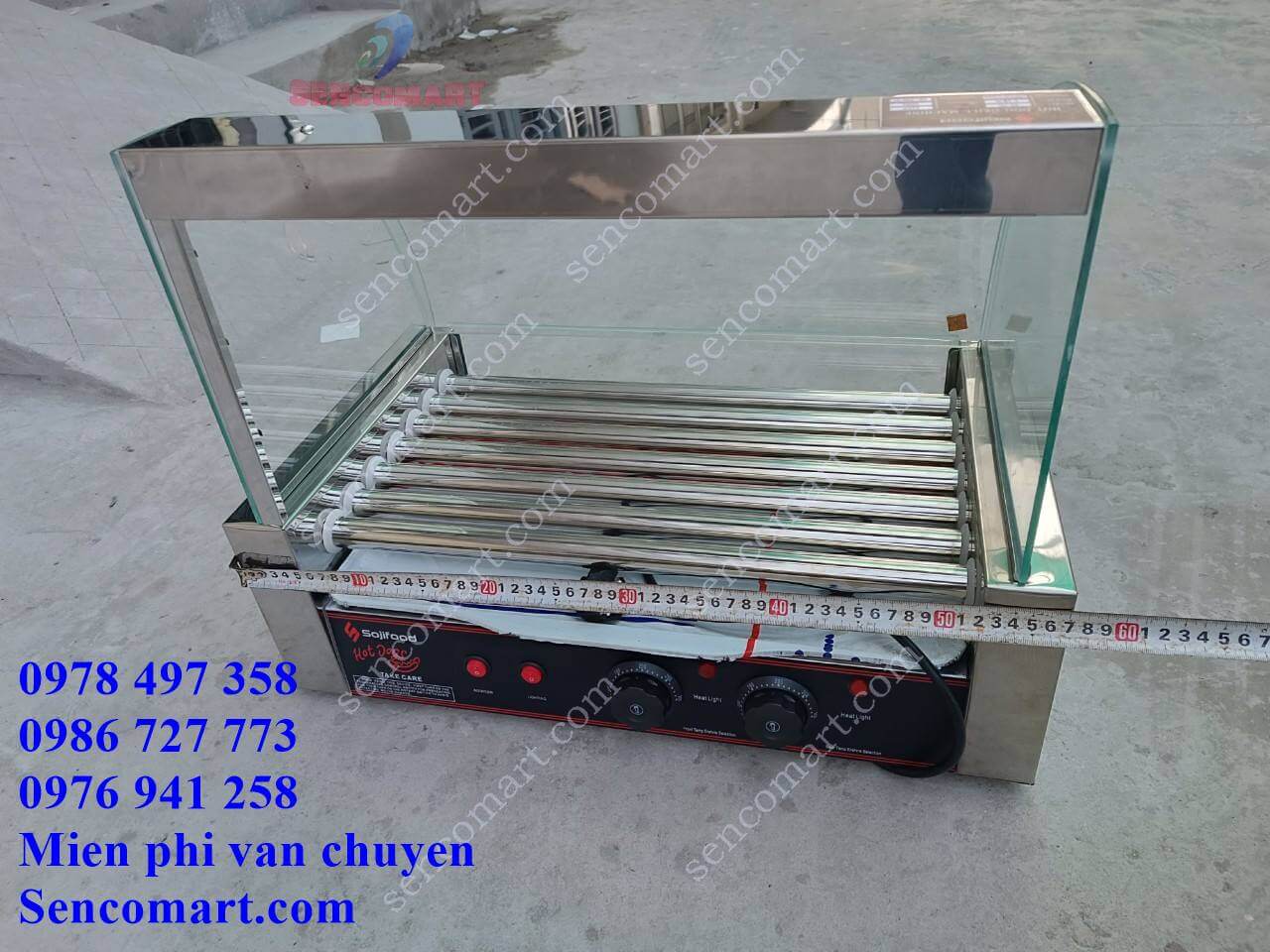 Máy nướng xúc xích inox kính cong, lô mới bền đẹp giá rẻ tại Sencomart