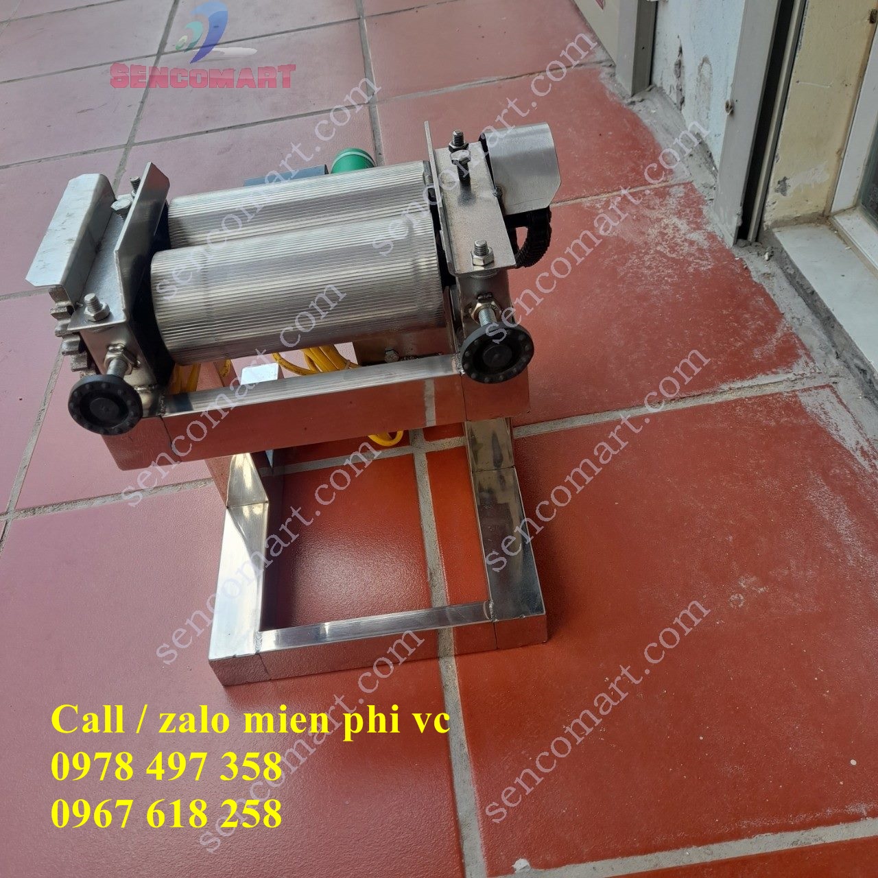 Máy cán cá đuối, cán mực chạy điện động cơ công suất lớn