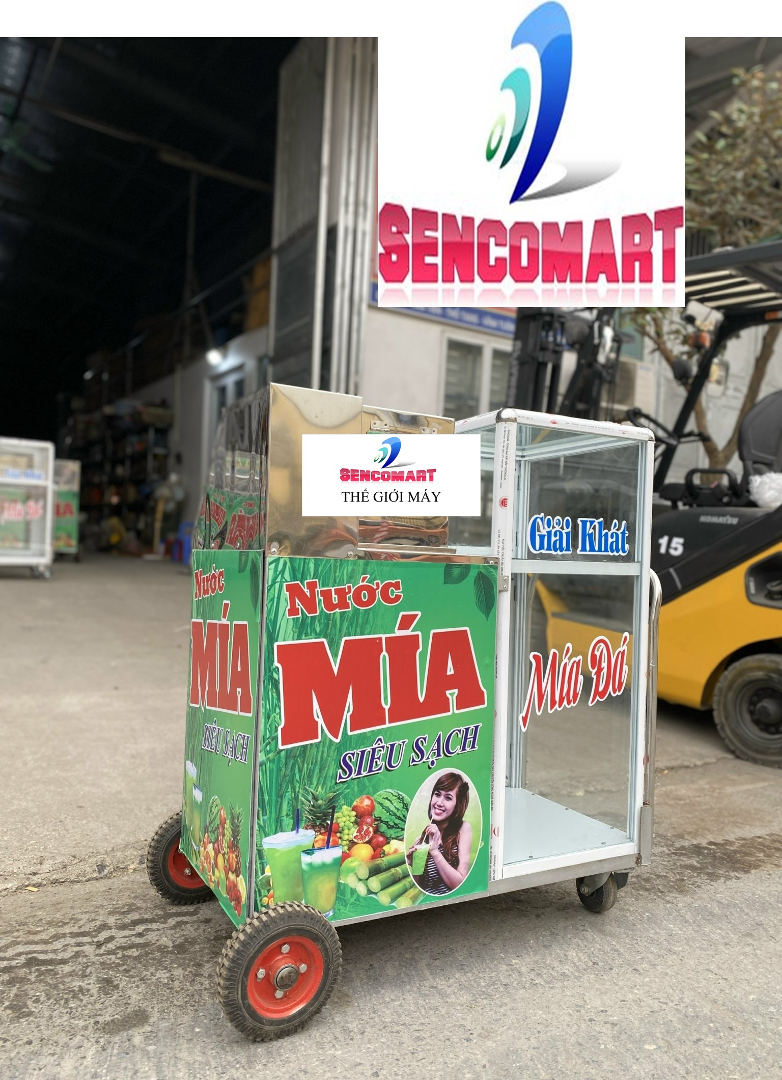 Máy ép nước mía siêu tốc có tủ kính năng suất 10-12ly/ phút ( chưa bao gồm mô tơ)