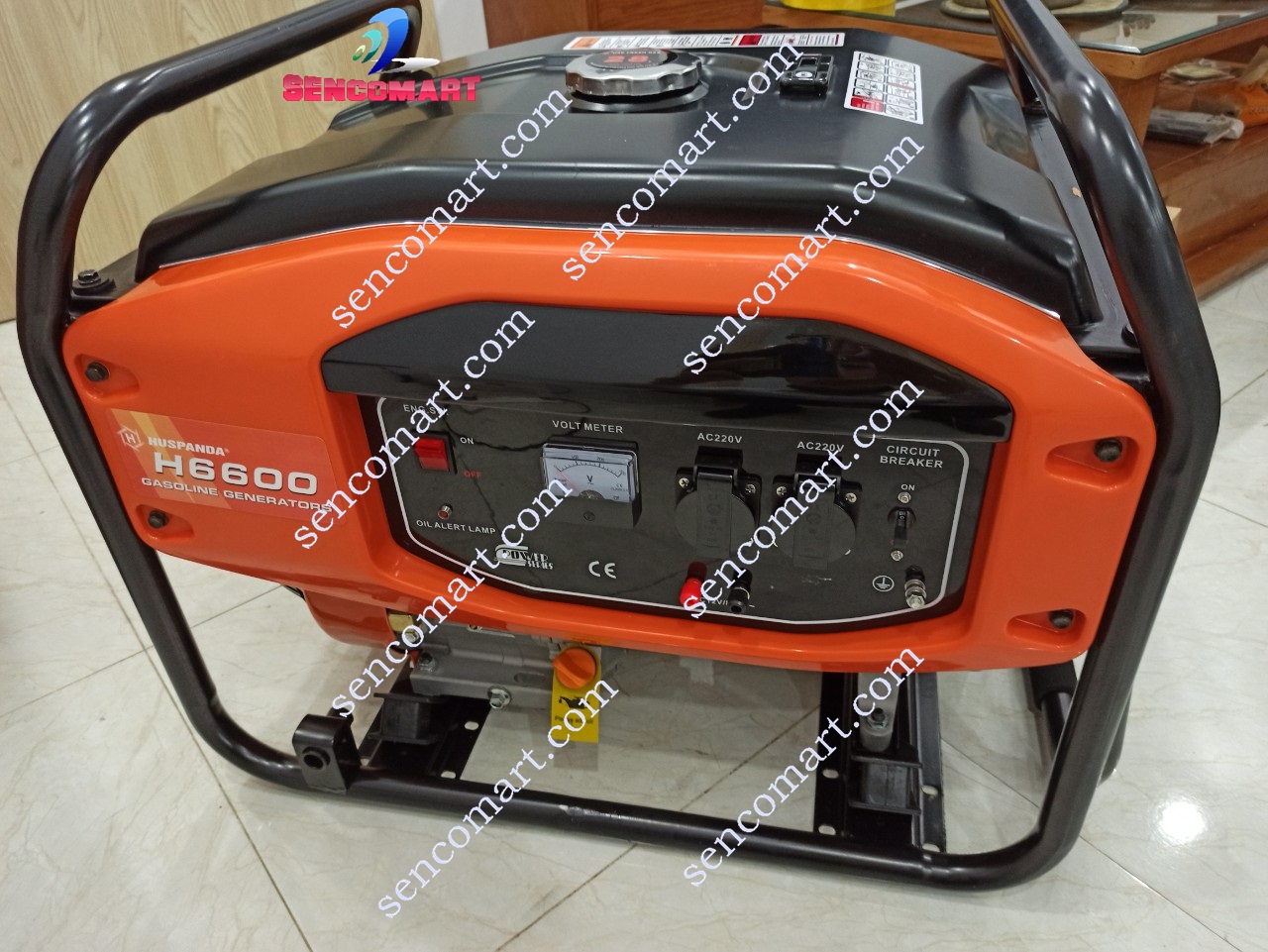 Máy phát điện Huspanda H6600 chính hãng (giật tay có bánh xe kéo)