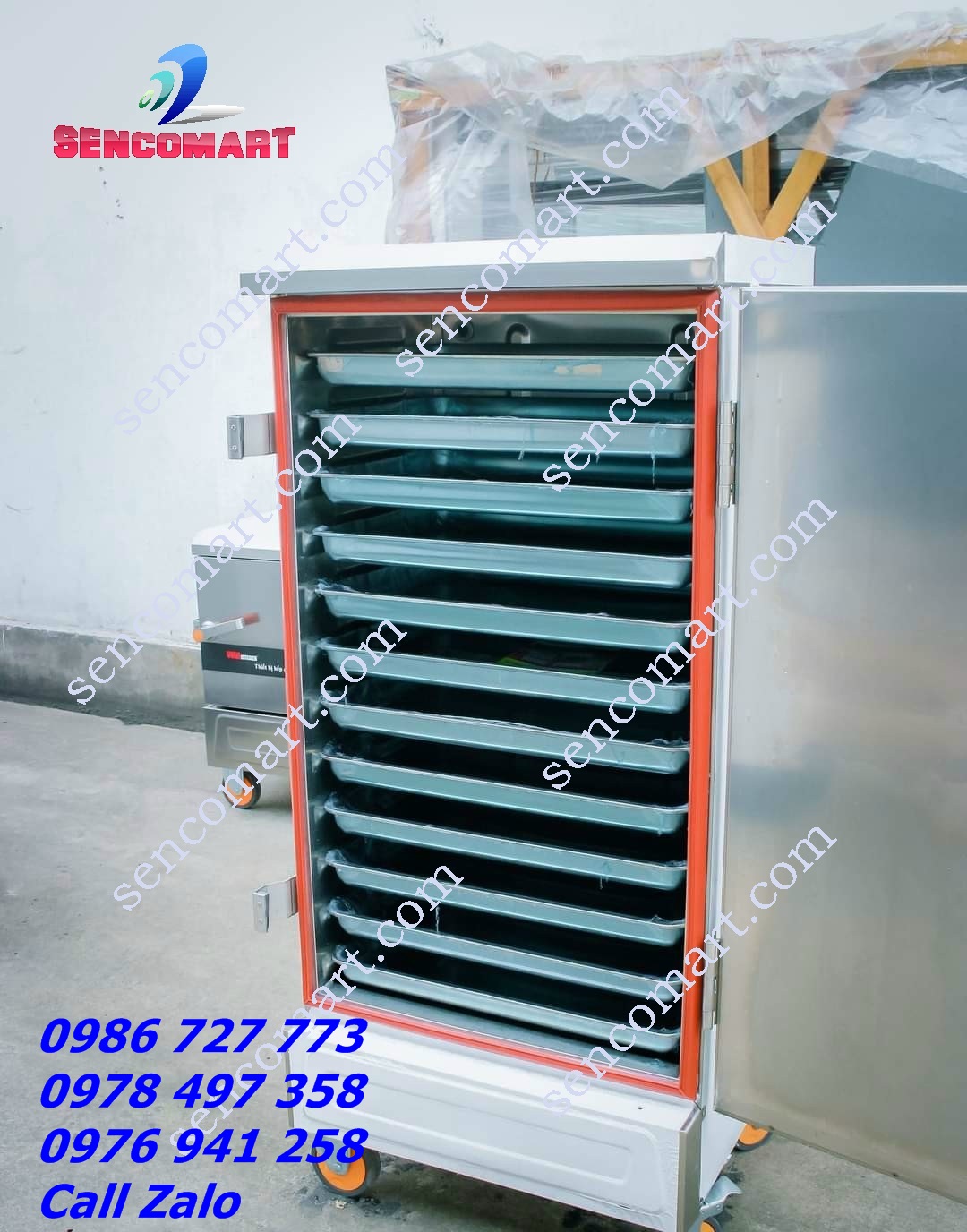 Tủ nấu cơm 12 khay điện nấu 40kg có đồng hồ đo nhiệt