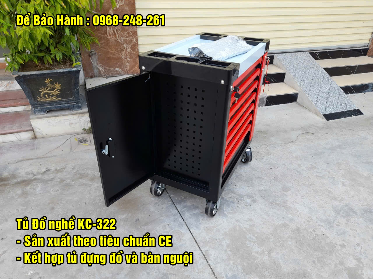 TỦ ĐỰNG ĐỒ NGHỀ CAO CẤP 7 NGĂN KC-322 CÓ NGĂN KÉO VÀ CÁNH BÊN TRÁI