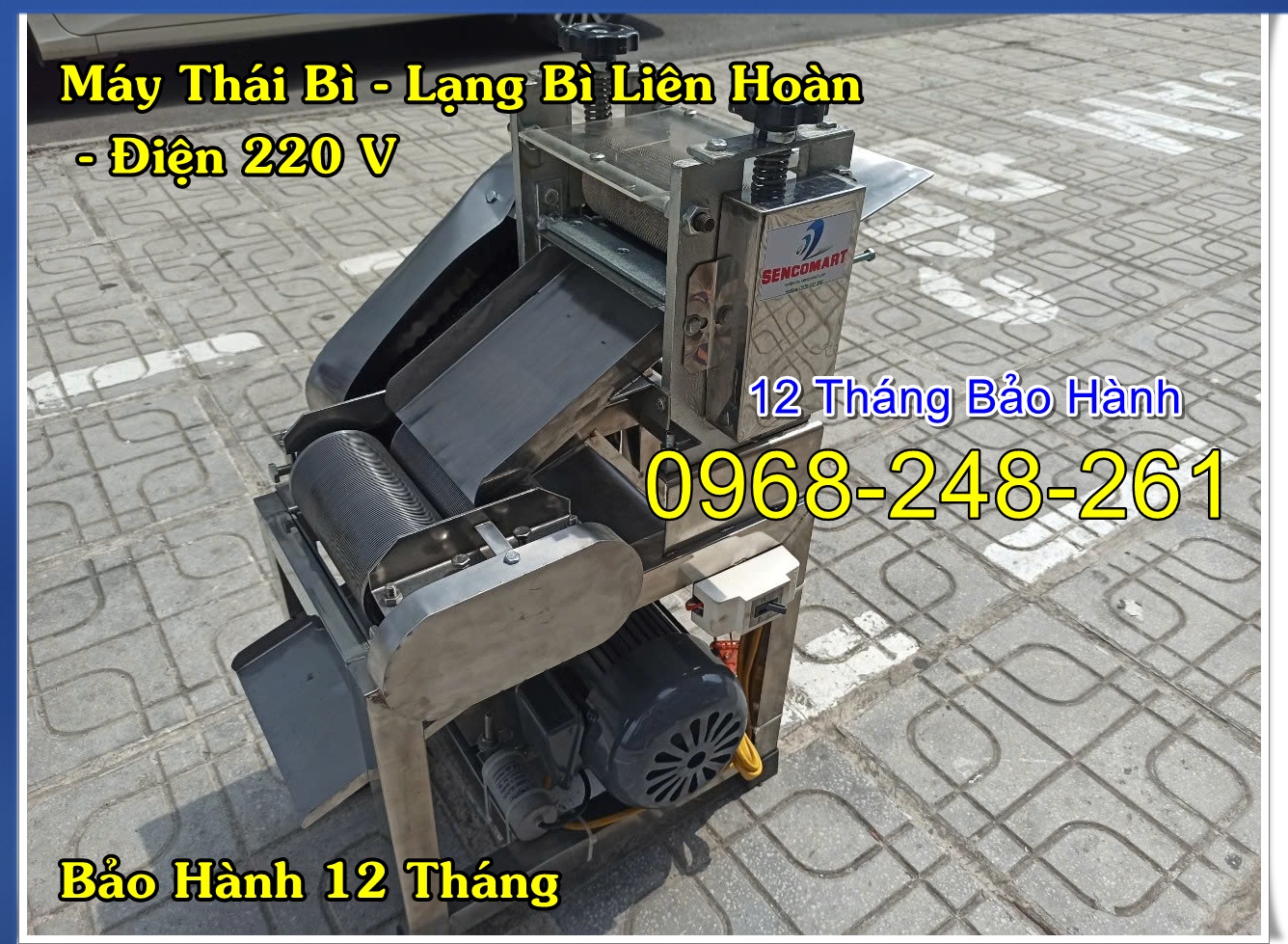 Xả kho máy thái bì, cắt bì mỏng liên hoàn inox hàng Việt Nam chất lượng cao
