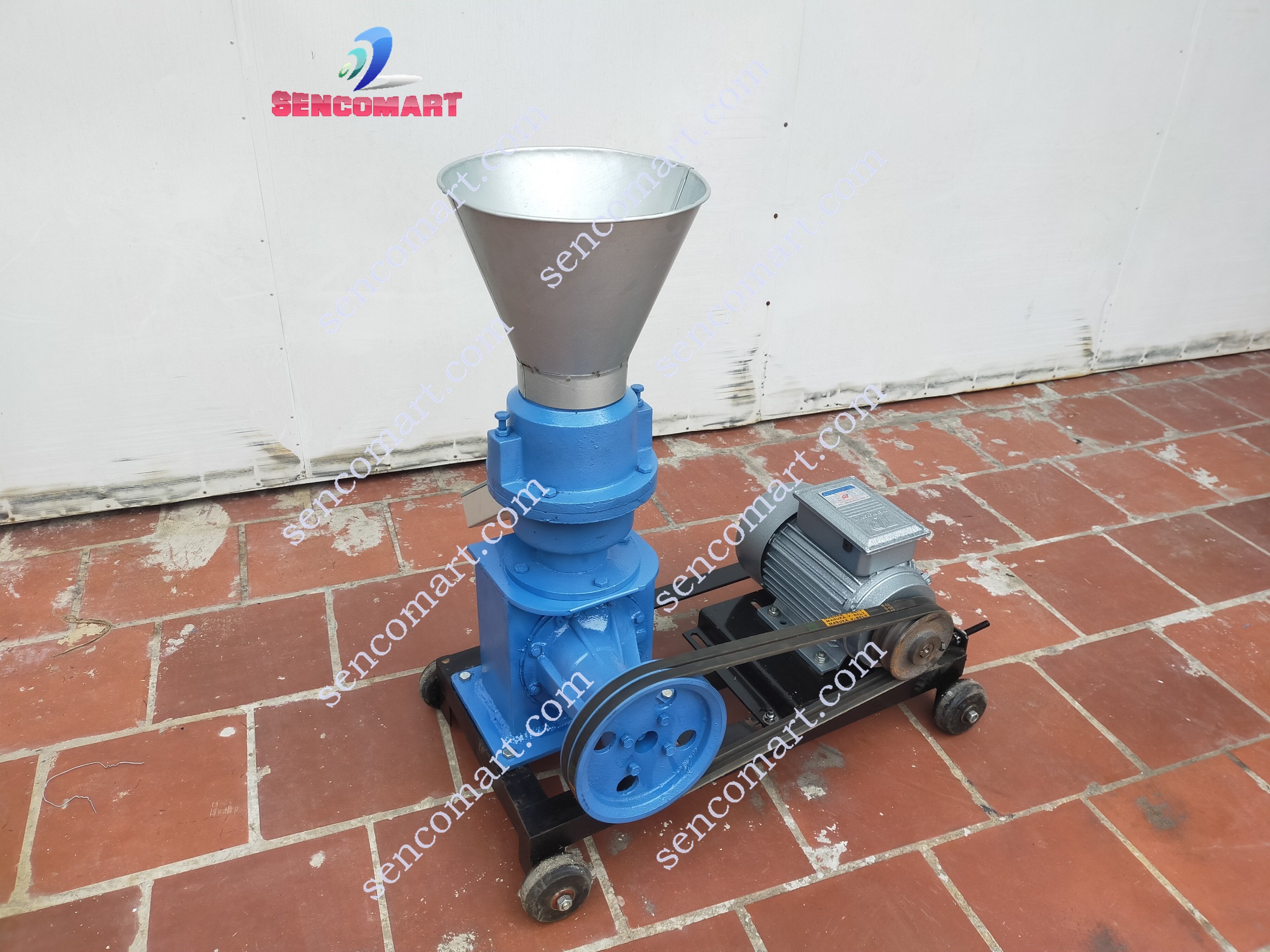 Máy ép cám viên trục đứng chạy dây curoa S180, Máy ép thức ăn chăn nuôi