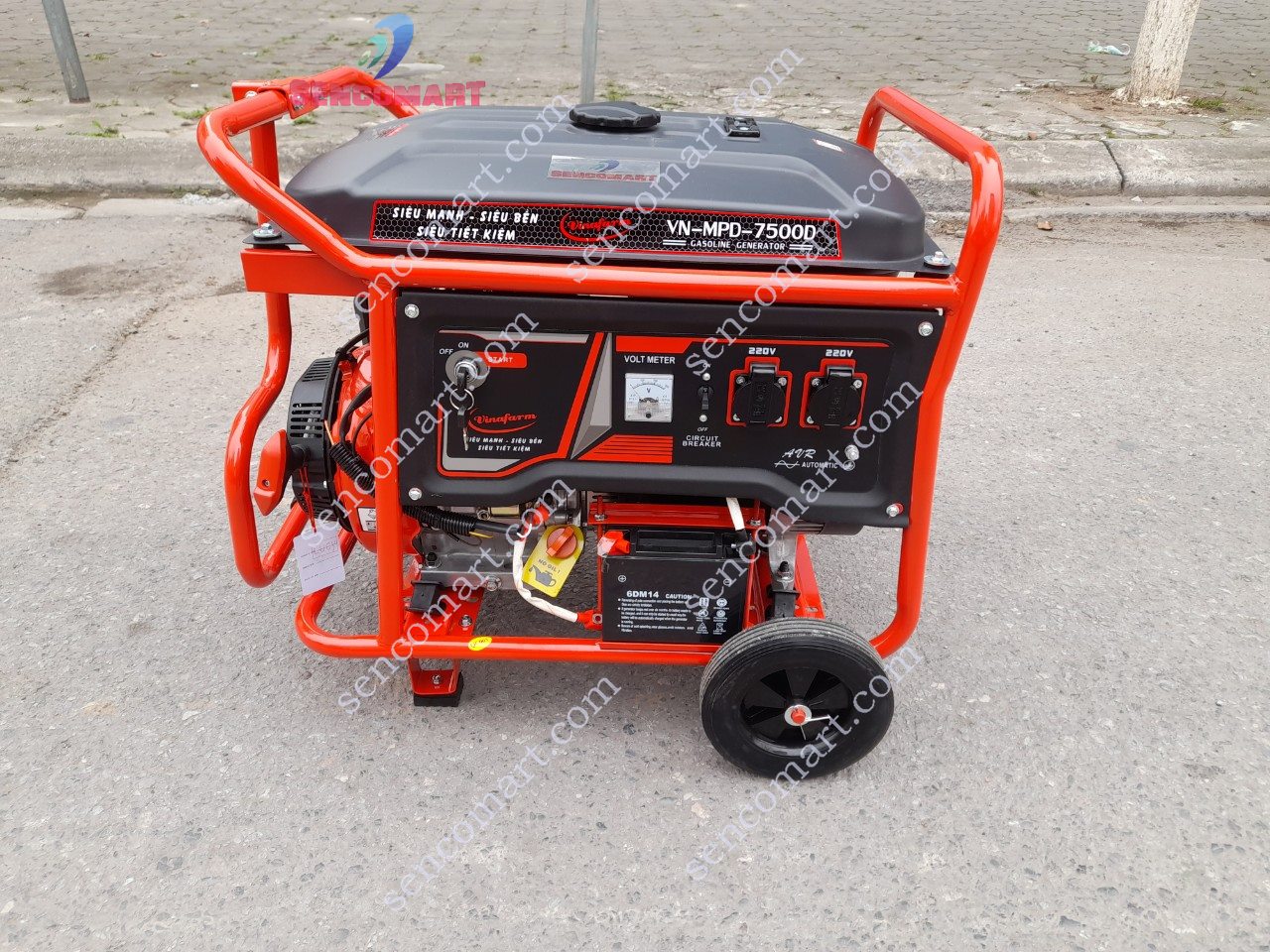 Máy Phát Điện Chạy Xăng 5kw Vinafarm VN-MPD-7500D Đề