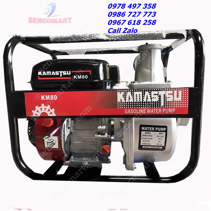 Máy bơm nước Kamastsu KM80 công suất 2,9kw- Máy bơm nước chạy xăng 4 thì