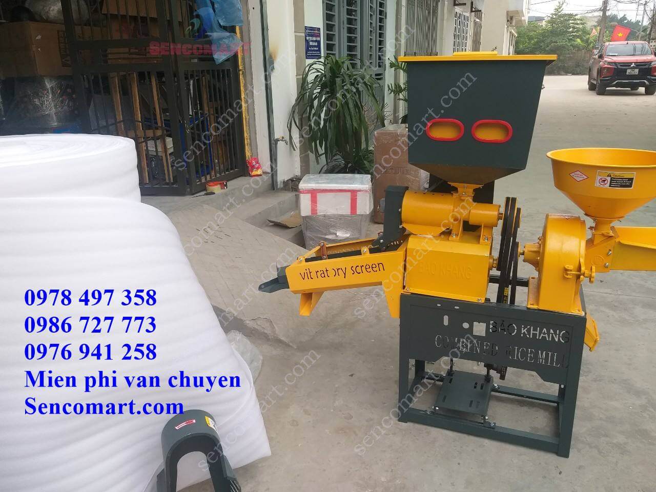 Máy xát gạo gia đình SC-686, có bầu ra cám, lọc rác