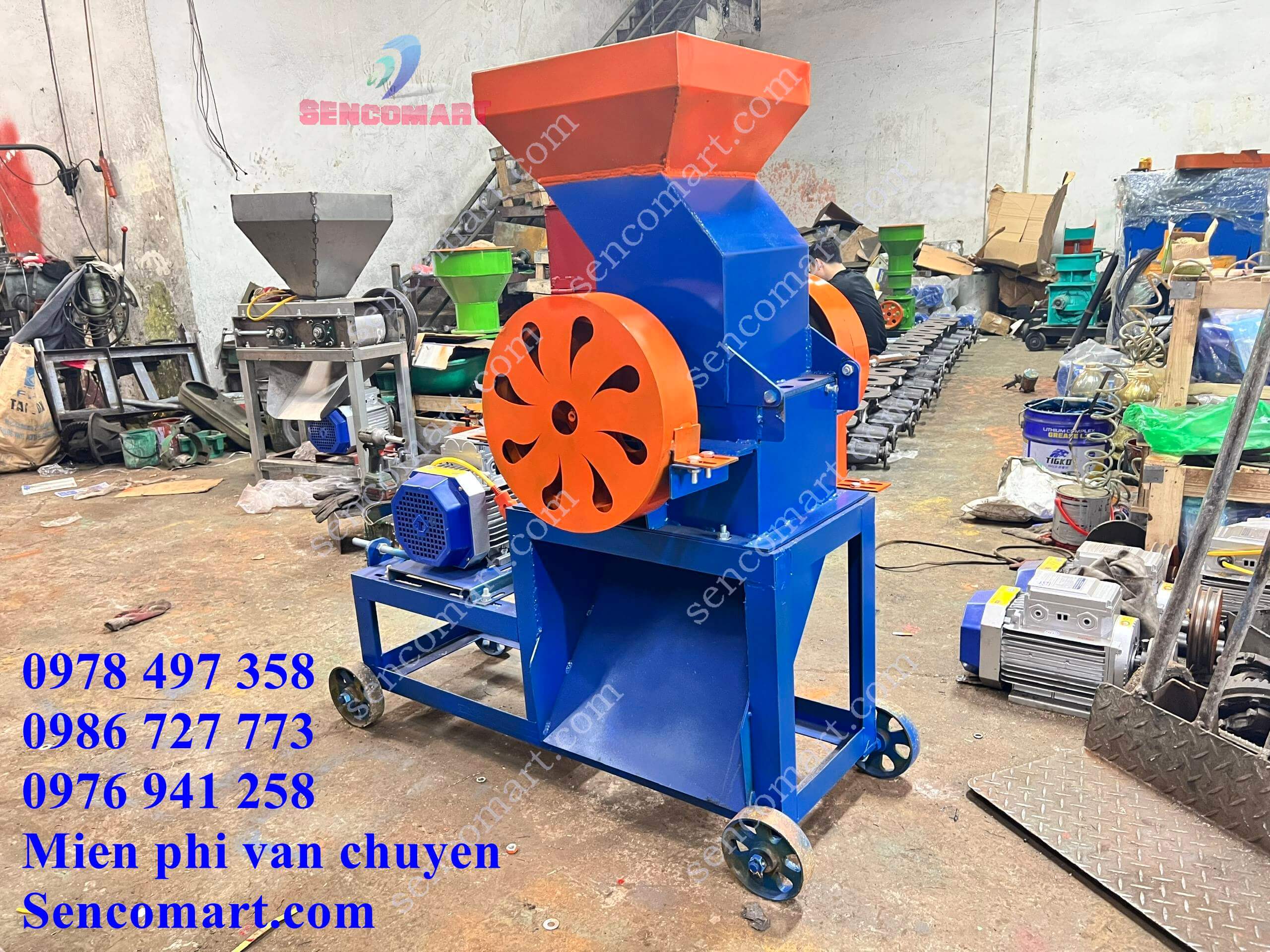 Máy băm xơ dừa B250, sản xuất tại Sencomart
