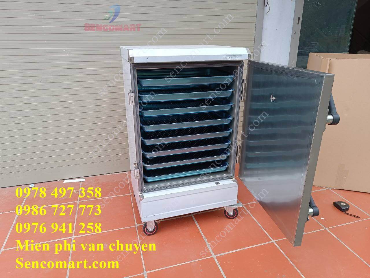 Tủ hấp chín bánh bao, hàng chuẩn inox 9kw, lắp điện 1pha hoặc 3pha