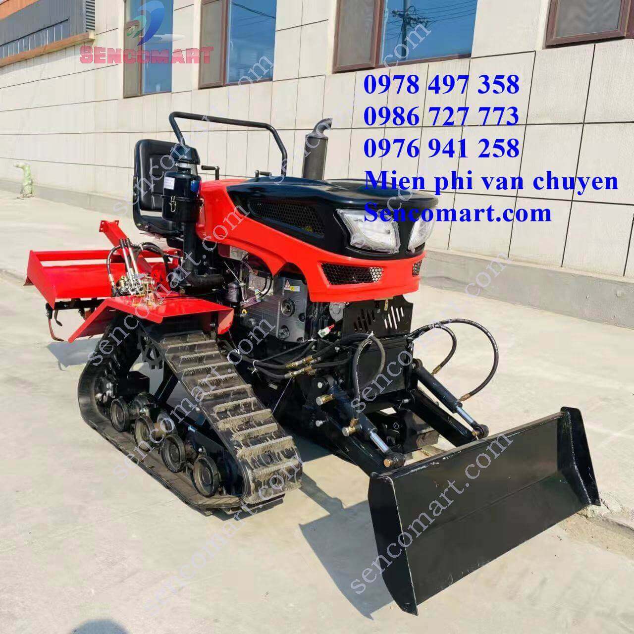 Máy xúc múc ủi, có thể lắp xới đất xạc cỏ. Động cơ 25HP ngồi lái mẫu mới nhất 2024