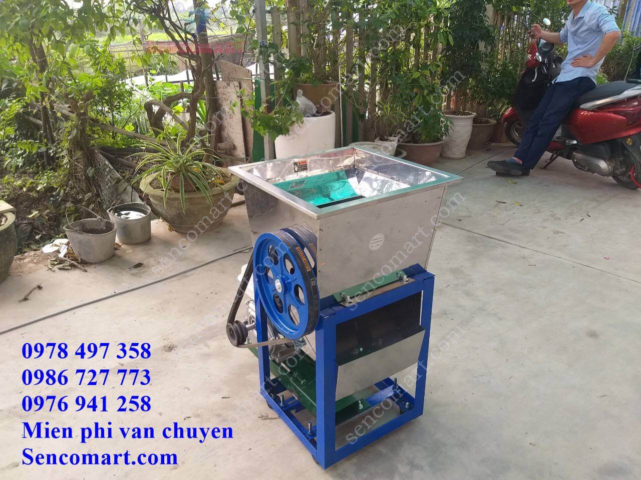 Máy thái cá mồi dùng động cơ xăng Yamaha 7.5hp