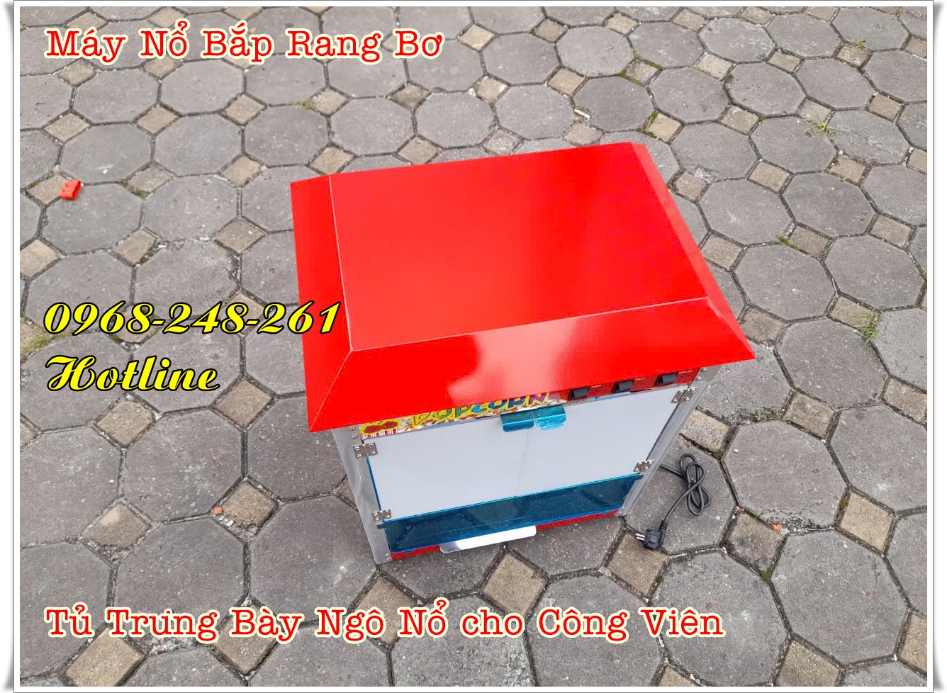 Máy nổ ngô , làm bắp rang bơ bằng điện, có mái che