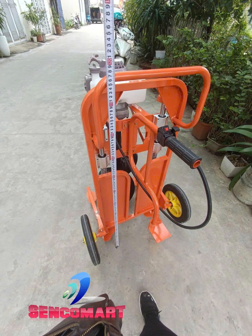 Máy khoan đất có lò xo đẩy đạp bằng chân Mitsubishi-68cc