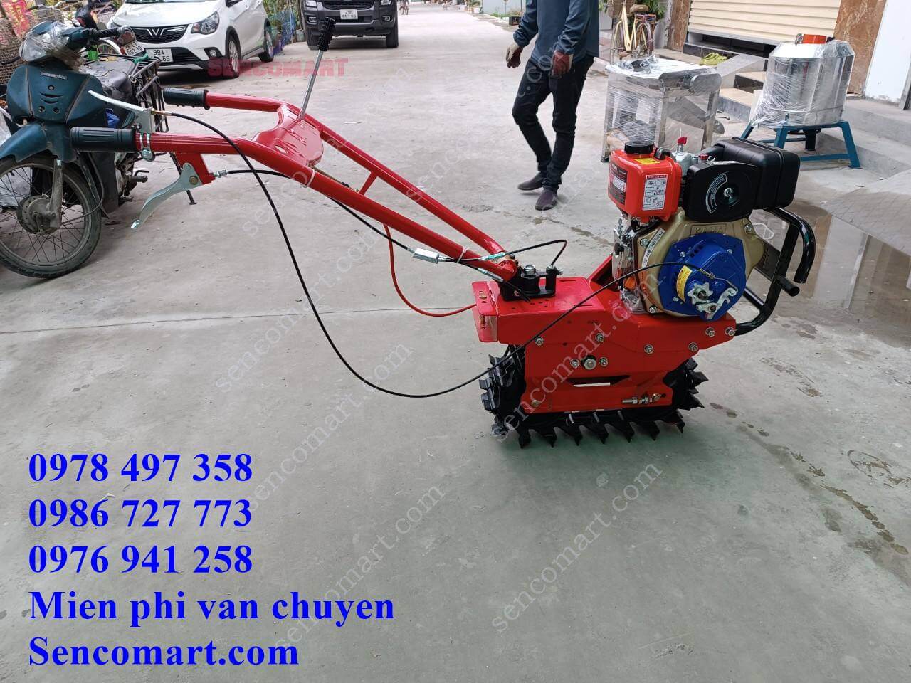 Báo giá máy cày chạy dầu động cơ kama 173 có bộ đề nổ, mẫu mới tại Sencomart