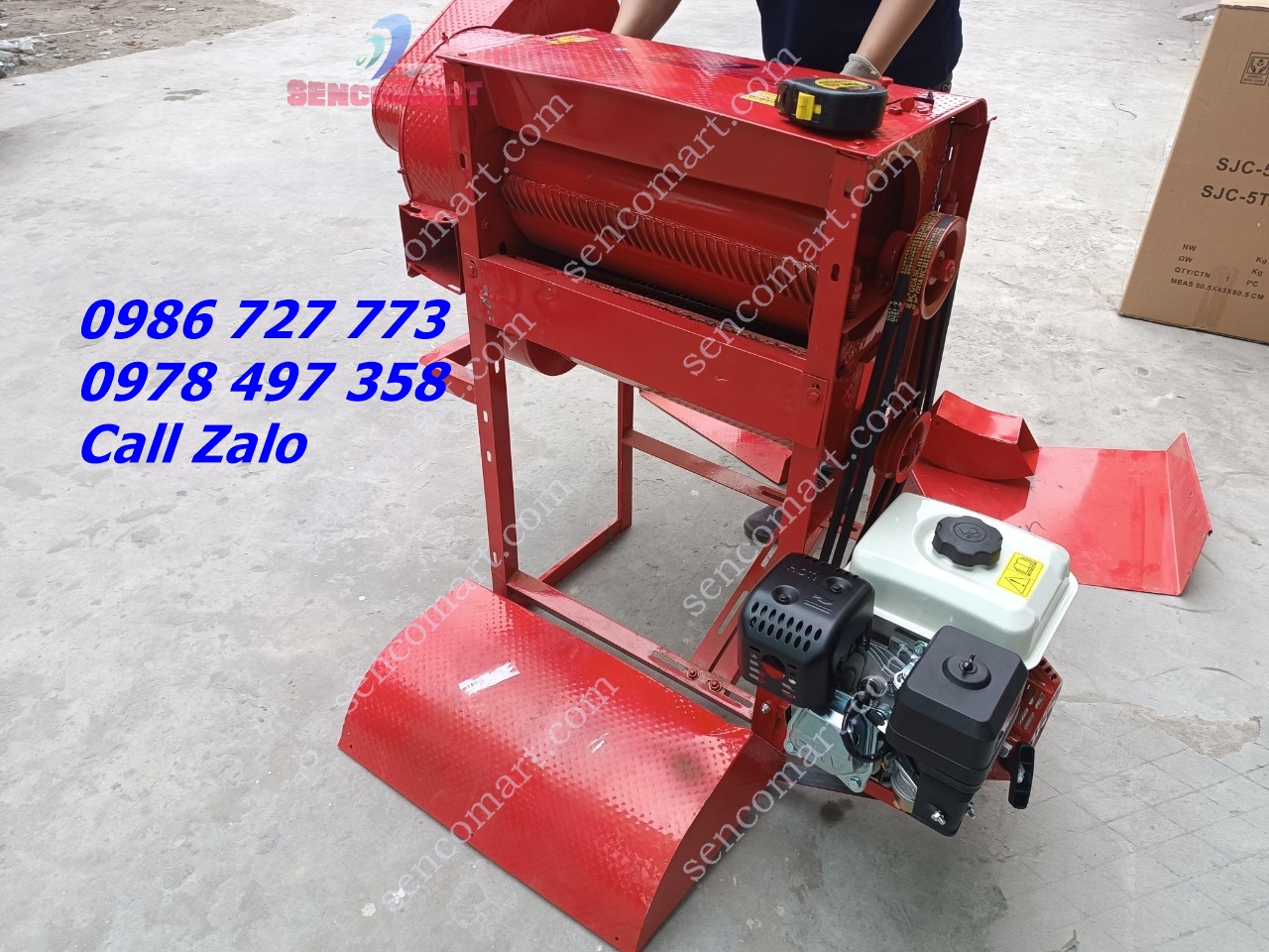 Máy tuốt lúa chạy xăng 6.5HP