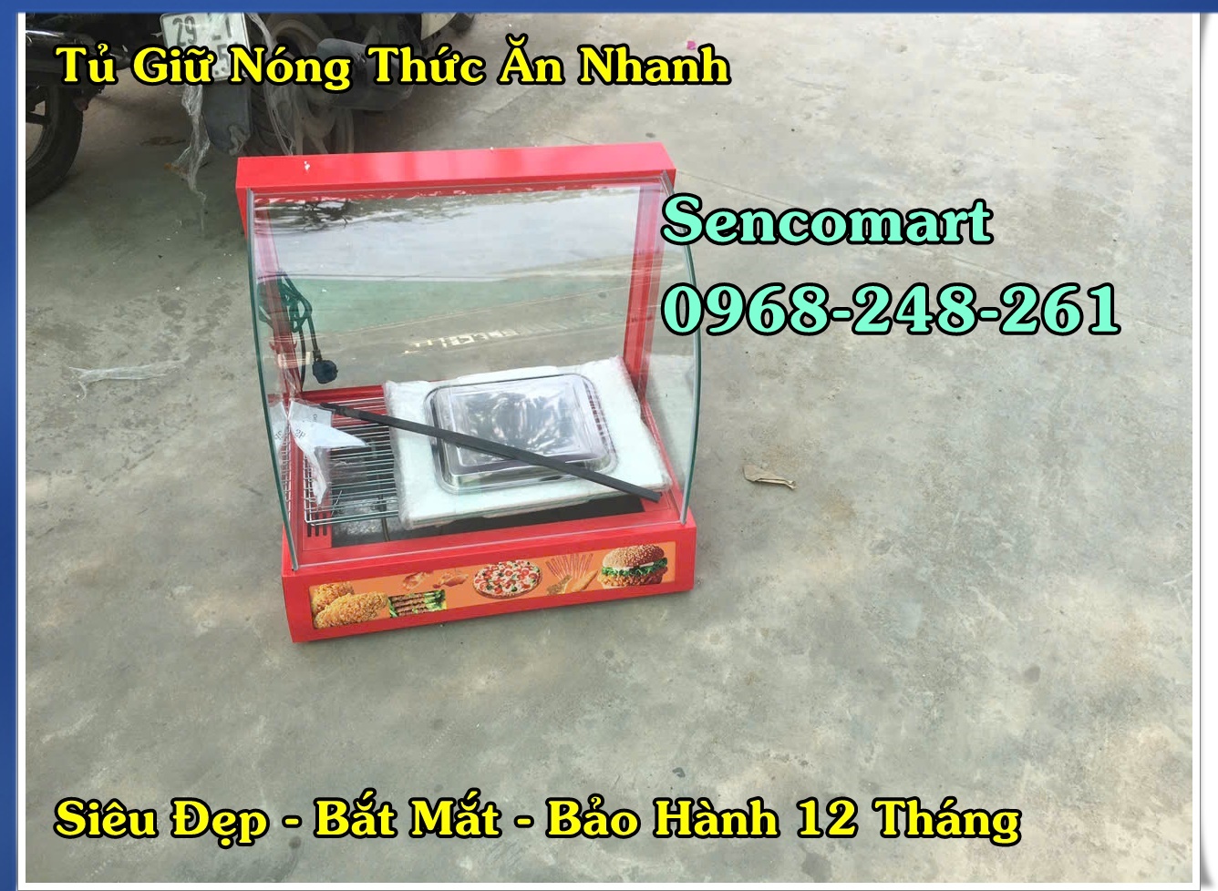 Tủ giữ nóng thức ăn kính cong 2 khay, 3 tầng siêu bắt mắt 800w