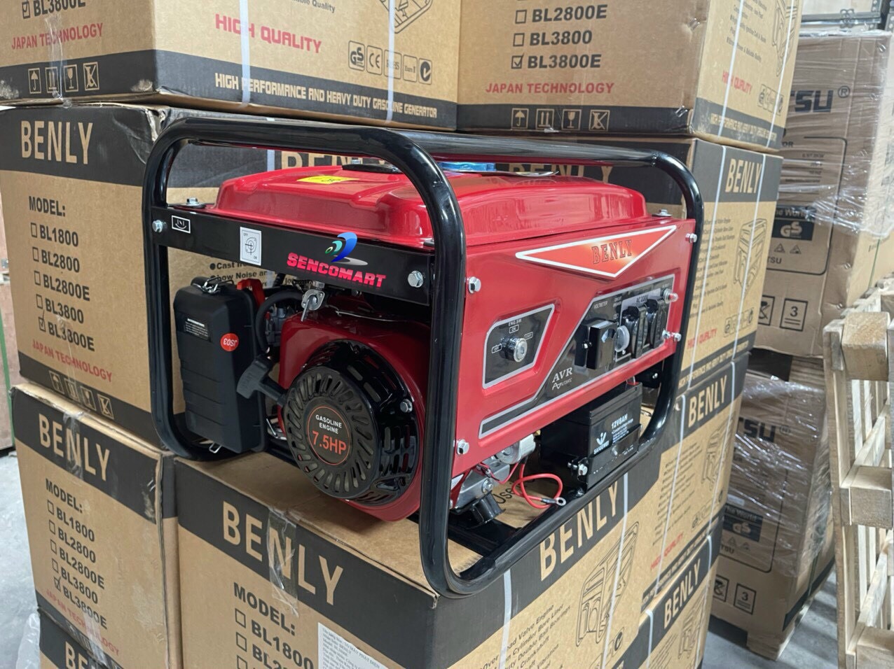 Máy phát điện chạy xăng 3kw Benly 3800 giật nổ