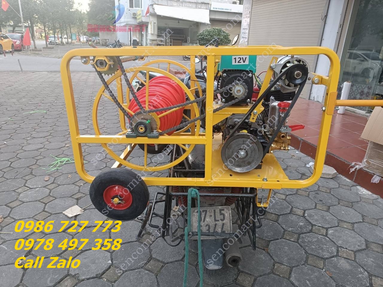 Máy phun thuốc 200 mét dây tự động cuốn thả dây Yamaha 6.5hp