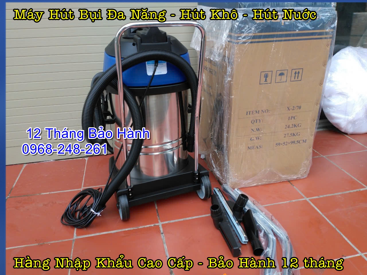 Máy hút bụi công nghiệp Clepro X-2/70 70 lít hàng chính hãng