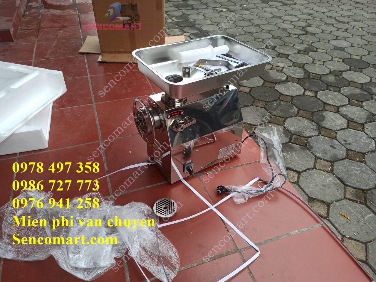 Cối xay thịt xay xương 22 inox động cơ 100% dây đồng. Hàng chuẩn full inox 304 tại Sencomart