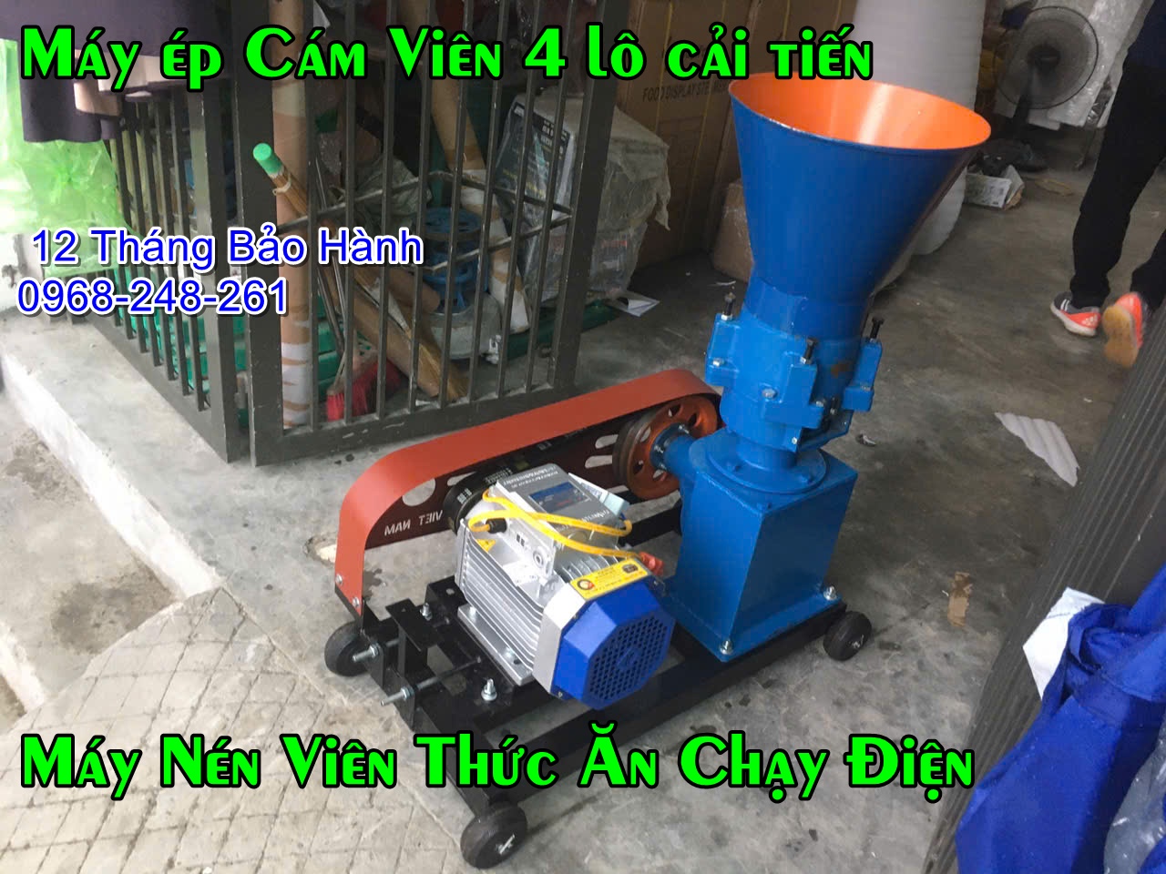 Máy ép cám viên 4 lô công nghệ mới nhất hiện nay, dùng động cơ 100% dây đồng