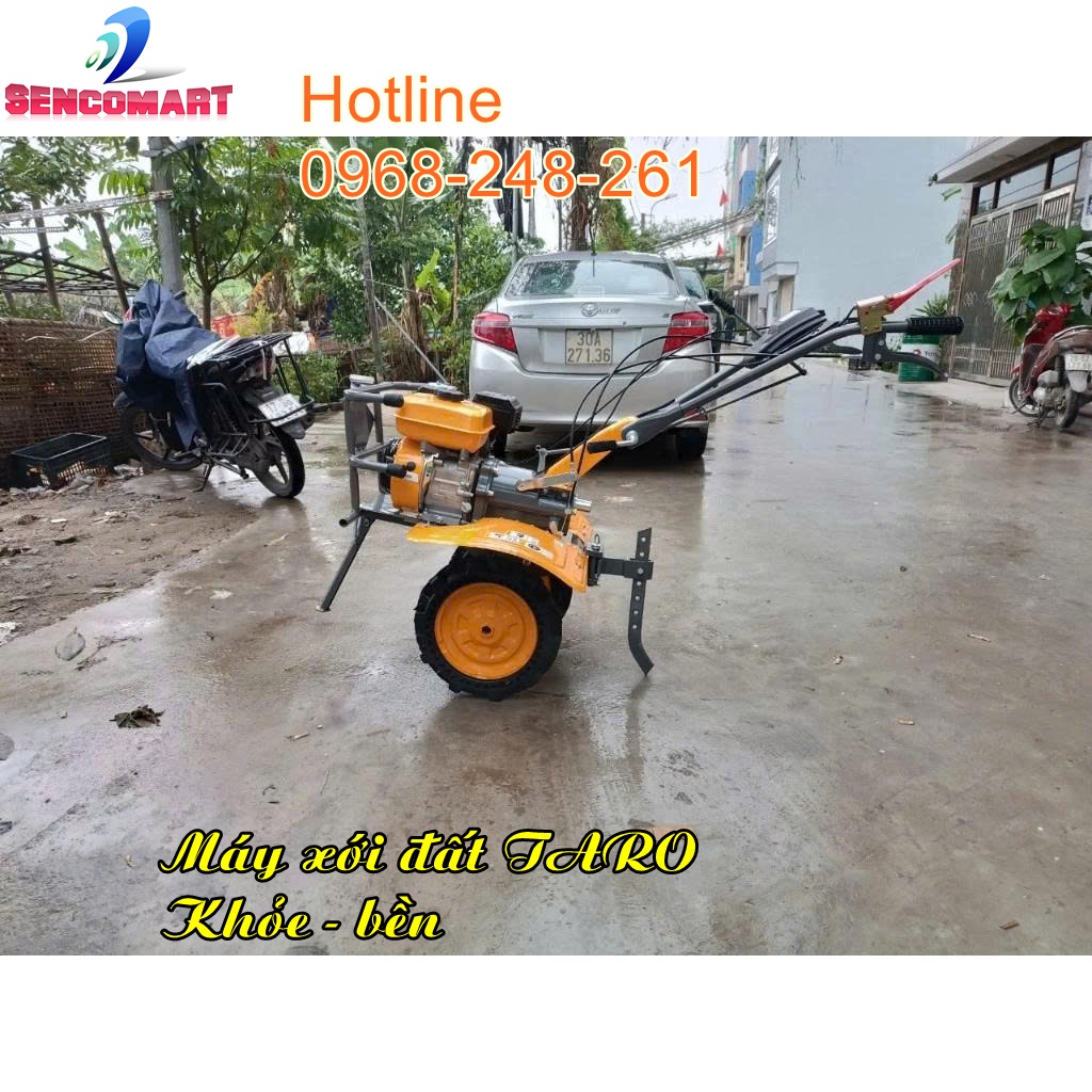 Máy cày xới đất dùng động cơ xăng Taro 170F, hàng chính hãng tại Sencomart