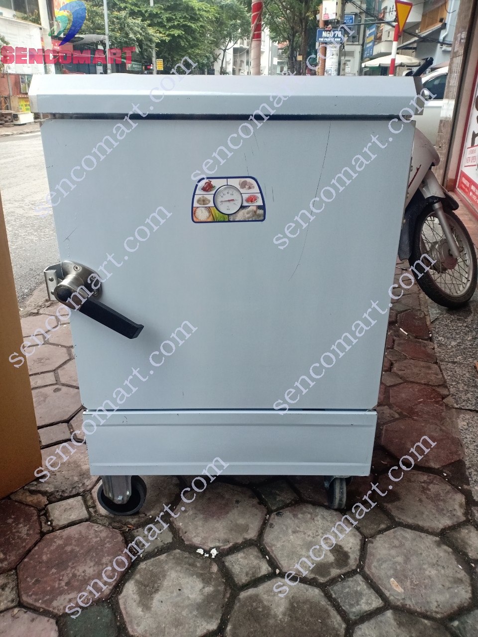 Tủ Nấu Cơm 6 Khay Chạy Điện Có Đồng Hồ Đo Nhiệt