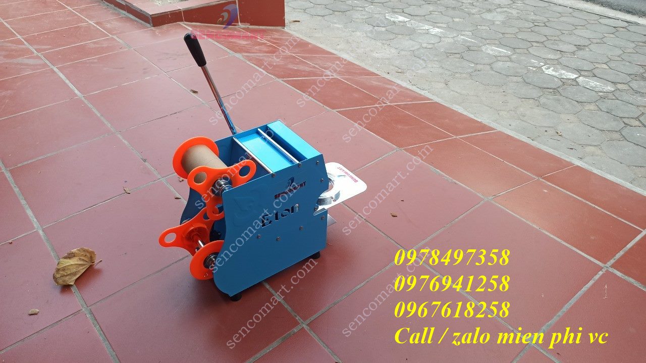 Máy dập miệng cốc, máy dán miệng cốc, dán ly