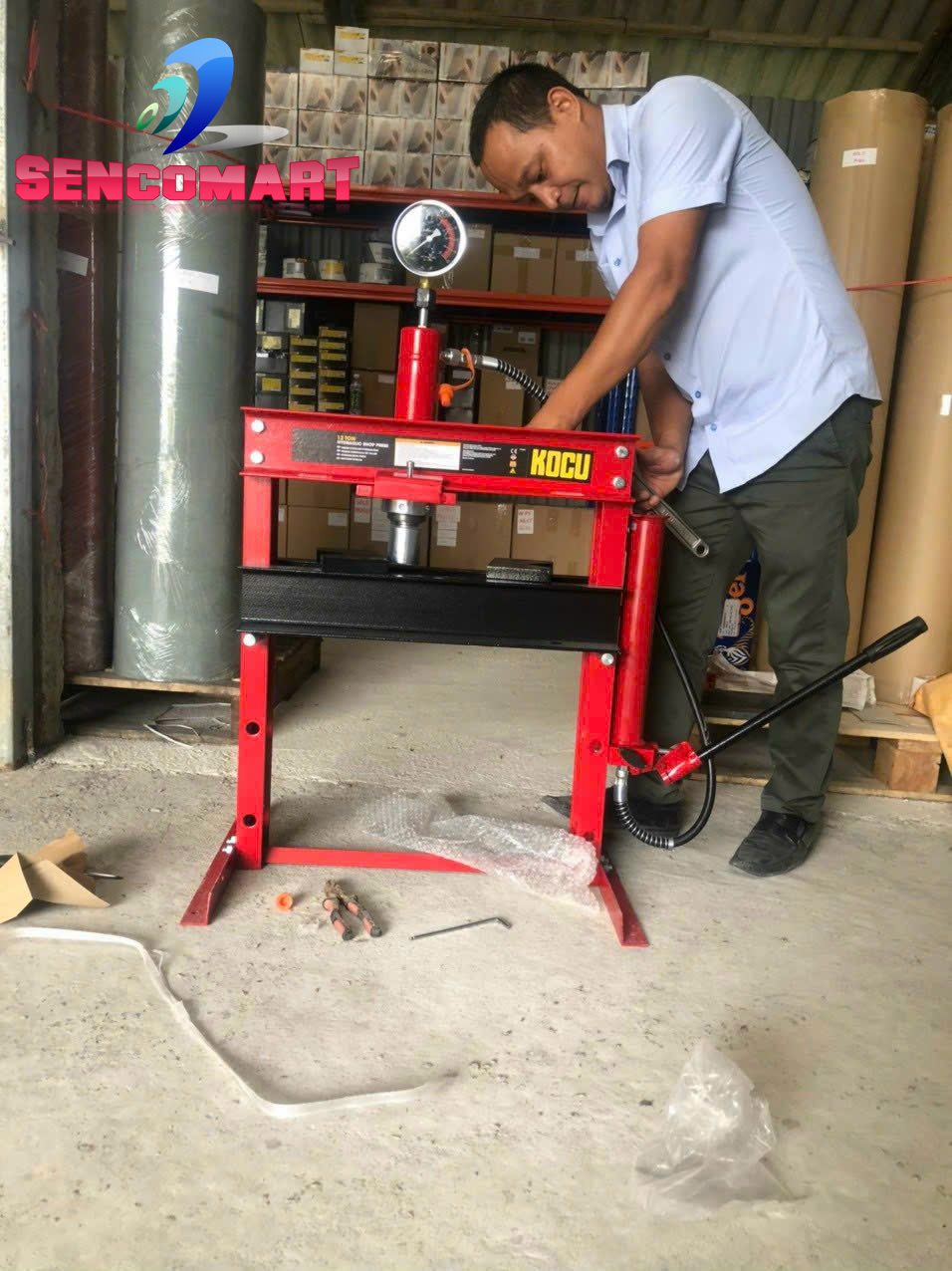 Máy ép thủy lực TY12001 12 tấn chữ H có đồng hồ