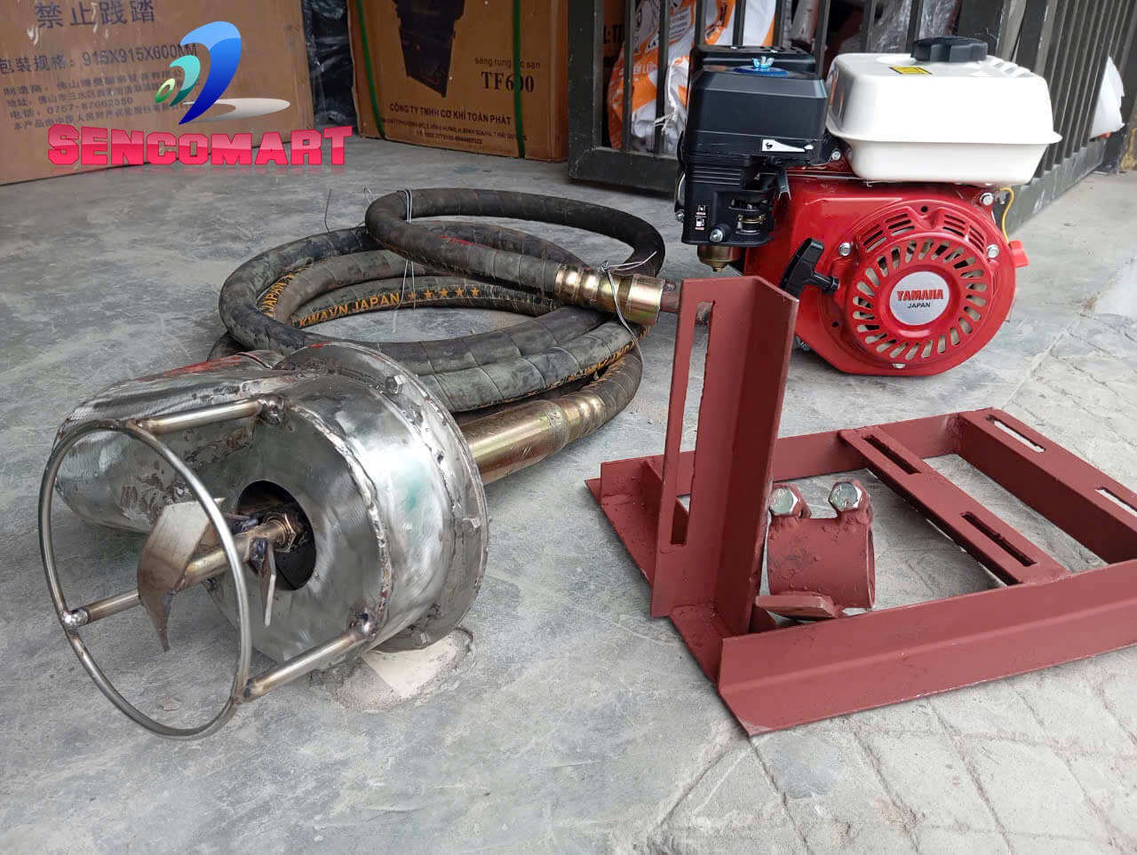 KHUNG HÚT BÙN CÁP MỀM ĐẦU INOX 304 DÀI 3M4