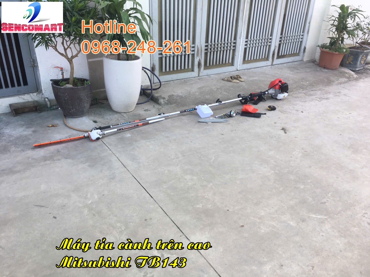 Máy tỉa cành trên cao Mitsubishi TB143, dễ dàng tháo lắp