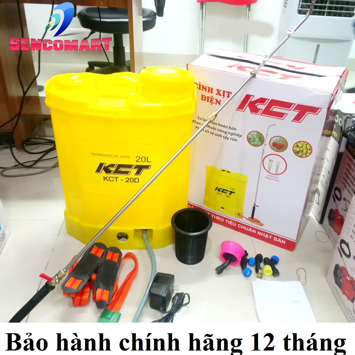 Bình xịt điện KCT 20D- Máy phun thuốc trừ sâu 20 lít chạy điện chính hãng KCT 20D